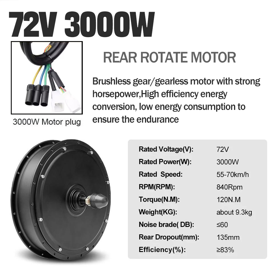 New Upgrade Ebike Conversion K - огляд і ціна 5000W Hub Motor Kit 72V