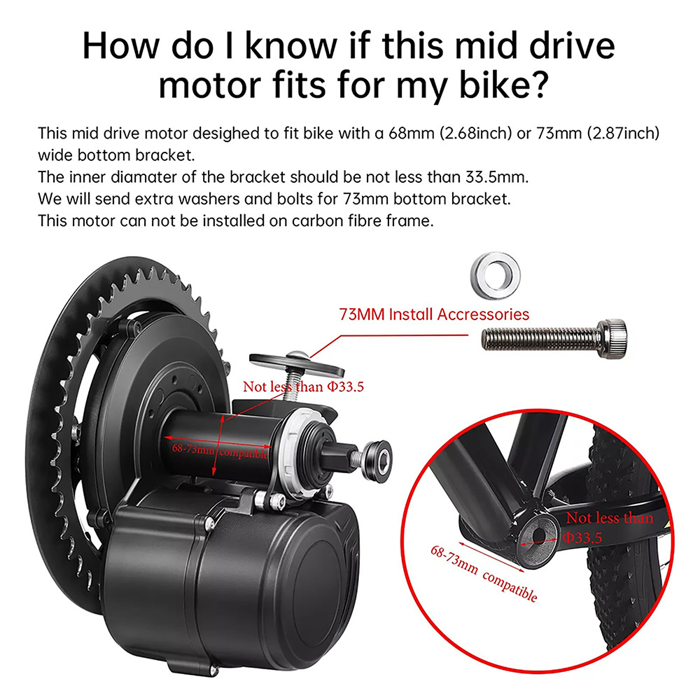 TongSheng TSDZ2B 36V 250W 350W - огляд і ціна Torque Sensor Mid Drive Motor Kit