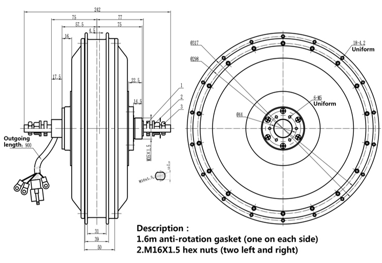 QS 273 V3 72v 8000W Ebike kit  - огляд і ціна 72V 8000W Brushless Hub Motor