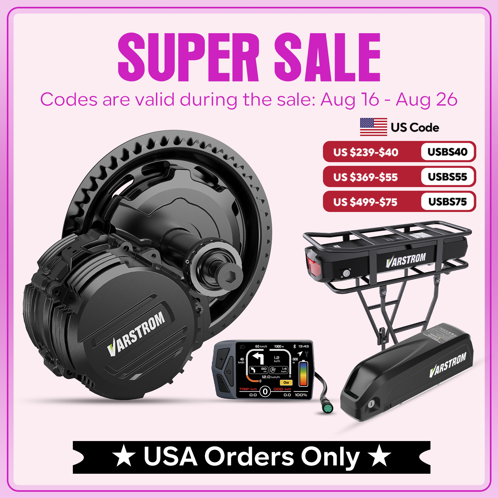 Varstrom TSDZ2B TSDZ8 TSDZ16 M - огляд і ціна High Torque Brushless Mid Motor Kit