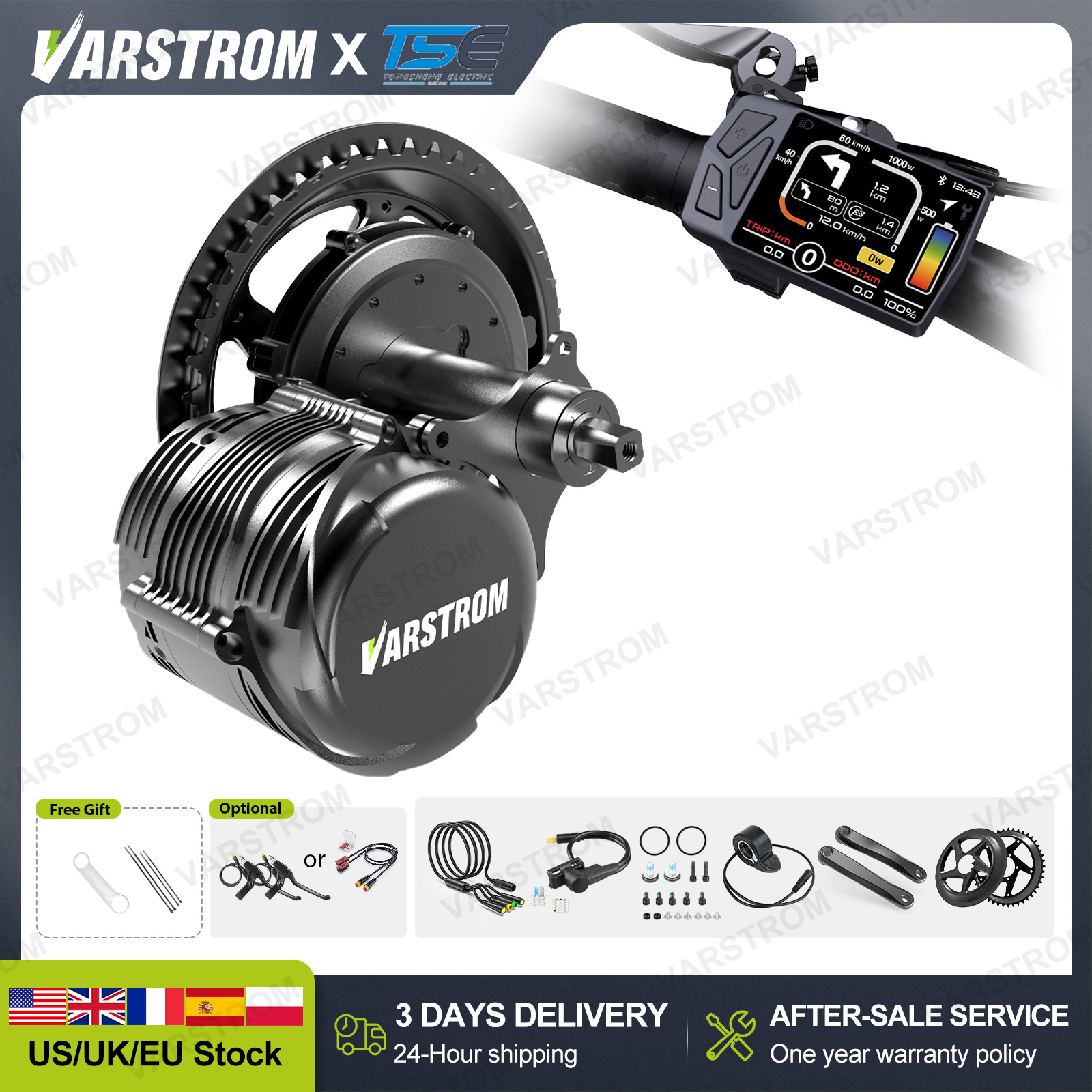 [USA Stock ] Tongsheng 750W TS - огляд і ціна Torque Sensor Mid Drive Motor Kit