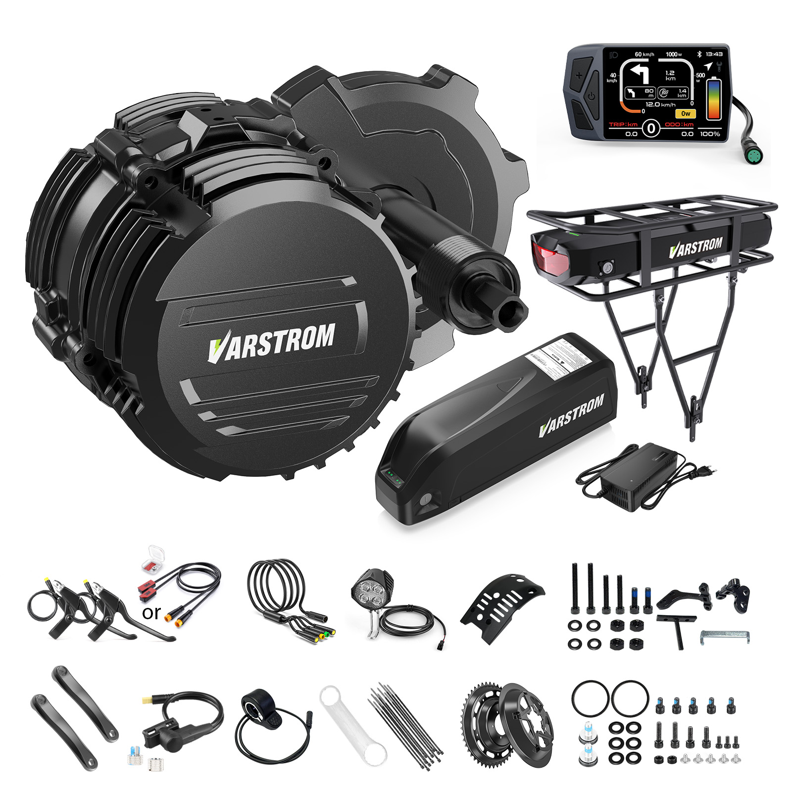[US STOCK] Varstrom 48V500W 75 - огляд і ціна Torque Sensor Mid Drive Motor Kit